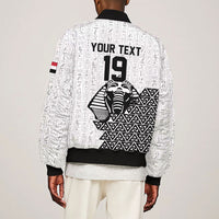 Custom World Football 2026 Egypt Sleeve Zip Bomber Jacket Pharaohs Hieroglyphs Pride White Version