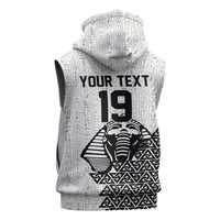 Custom World Football 2026 Egypt Sleeveless Hoodie Pharaohs Hieroglyphs Pride White Version