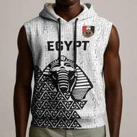 Custom World Football 2026 Egypt Sleeveless Hoodie Pharaohs Hieroglyphs Pride White Version