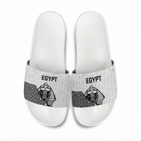 World Football 2026 Egypt Slide Sandals Pharaohs Hieroglyphs Pride White Version