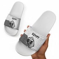 World Football 2026 Egypt Slide Sandals Pharaohs Hieroglyphs Pride White Version