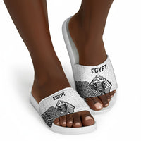 World Football 2026 Egypt Slide Sandals Pharaohs Hieroglyphs Pride White Version