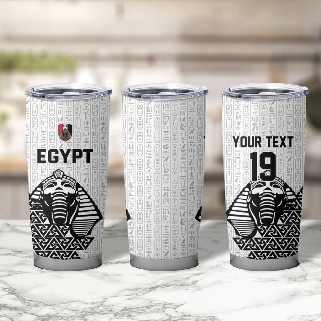 Custom World Football 2026 Egypt Tumbler Cup Pharaohs Hieroglyphs Pride White Version