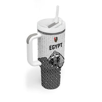 Custom World Football 2026 Egypt Tumbler With Handle Pharaohs Hieroglyphs Pride White Version
