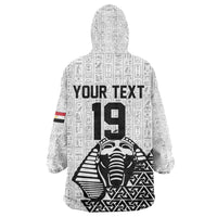 Custom World Football 2026 Egypt Wearable Blanket Hoodie Pharaohs Hieroglyphs Pride White Version
