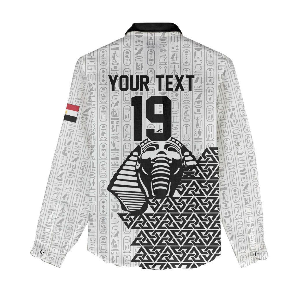 Custom World Football 2026 Egypt Women Casual Shirt Pharaohs Hieroglyphs Pride White Version