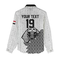 Custom World Football 2026 Egypt Women Casual Shirt Pharaohs Hieroglyphs Pride White Version