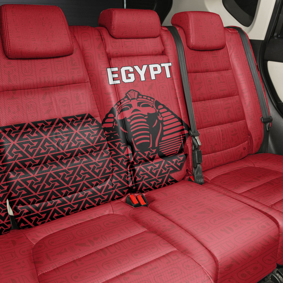 World Football 2026 Egypt Back Car Seat Cover Pharaohs Hieroglyphs Pride Red Version