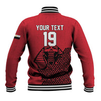 Custom World Football 2026 Egypt Baseball Jacket Pharaohs Hieroglyphs Pride Red Version