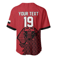 Custom World Football 2026 Egypt Baseball Jersey Pharaohs Hieroglyphs Pride Red Version