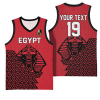 Custom World Football 2026 Egypt Basketball Jersey Pharaohs Hieroglyphs Pride Red Version