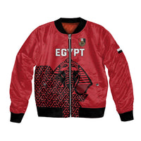 Custom World Football 2026 Egypt Bomber Jacket Pharaohs Hieroglyphs Pride Red Version