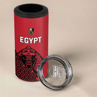 Custom World Football 2026 Egypt 4 in 1 Can Cooler Tumbler Pharaohs Hieroglyphs Pride Red Version