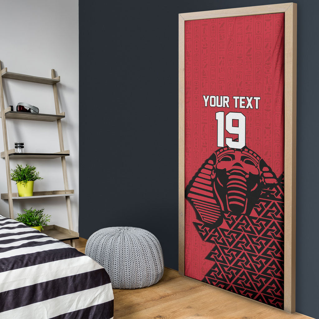 Custom World Football 2026 Egypt Door Cover Pharaohs Hieroglyphs Pride Red Version