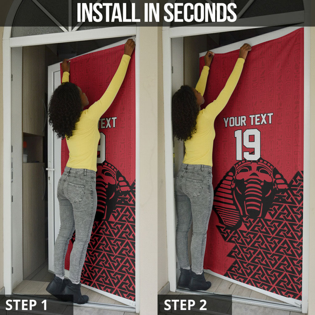 Custom World Football 2026 Egypt Door Cover Pharaohs Hieroglyphs Pride Red Version