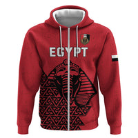 Custom World Football 2026 Egypt Hoodie Pharaohs Hieroglyphs Pride Red Version