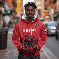 Custom World Football 2026 Egypt Hoodie Pharaohs Hieroglyphs Pride Red Version