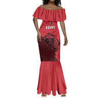 Custom World Football 2026 Egypt Mermaid Dress Pharaohs Hieroglyphs Pride Red Version