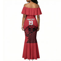 Custom World Football 2026 Egypt Mermaid Dress Pharaohs Hieroglyphs Pride Red Version