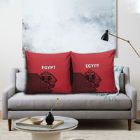 World Football 2026 Egypt Pillow Cover Pharaohs Hieroglyphs Pride Red Version