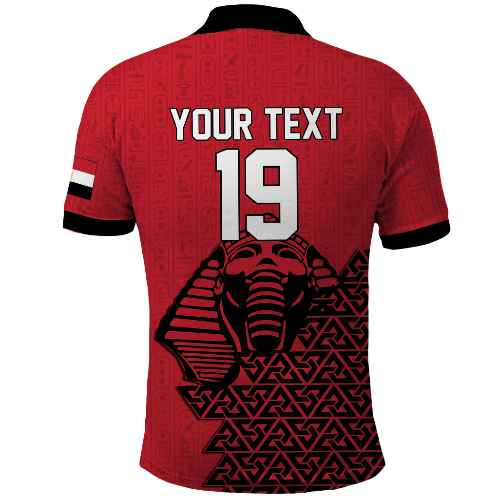 Custom World Football 2026 Egypt Polo Shirt Pharaohs Hieroglyphs Pride Red Version