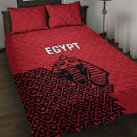 World Football 2026 Egypt Quilt Bed Set Pharaohs Hieroglyphs Pride Red Version