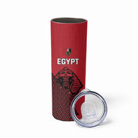 Custom World Football 2026 Egypt Skinny Tumbler Pharaohs Hieroglyphs Pride Red Version