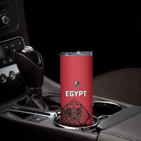 Custom World Football 2026 Egypt Skinny Tumbler Pharaohs Hieroglyphs Pride Red Version