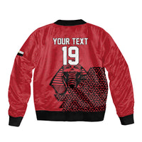 Custom World Football 2026 Egypt Sleeve Zip Bomber Jacket Pharaohs Hieroglyphs Pride Red Version