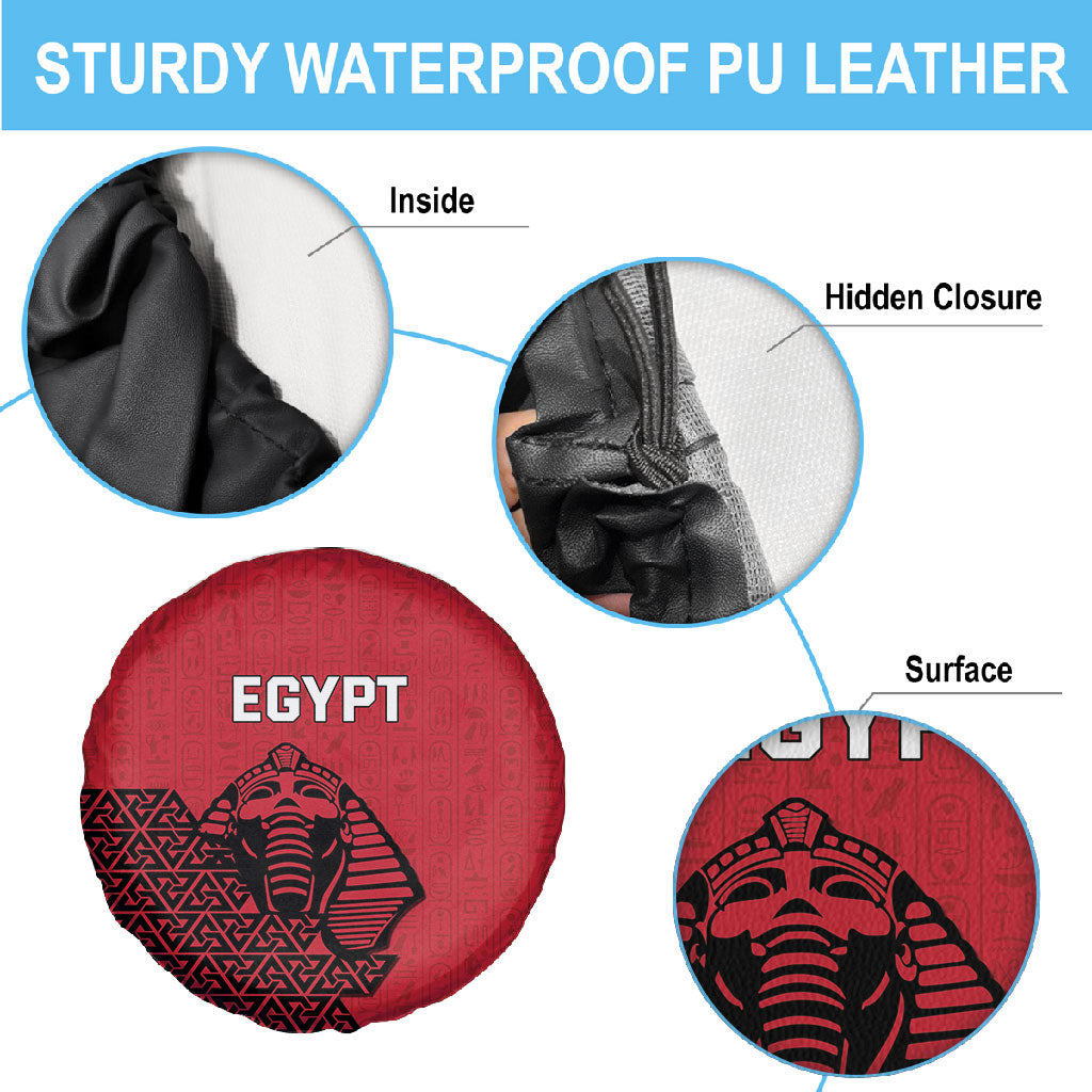 World Football 2026 Egypt Spare Tire Cover Pharaohs Hieroglyphs Pride Red Version