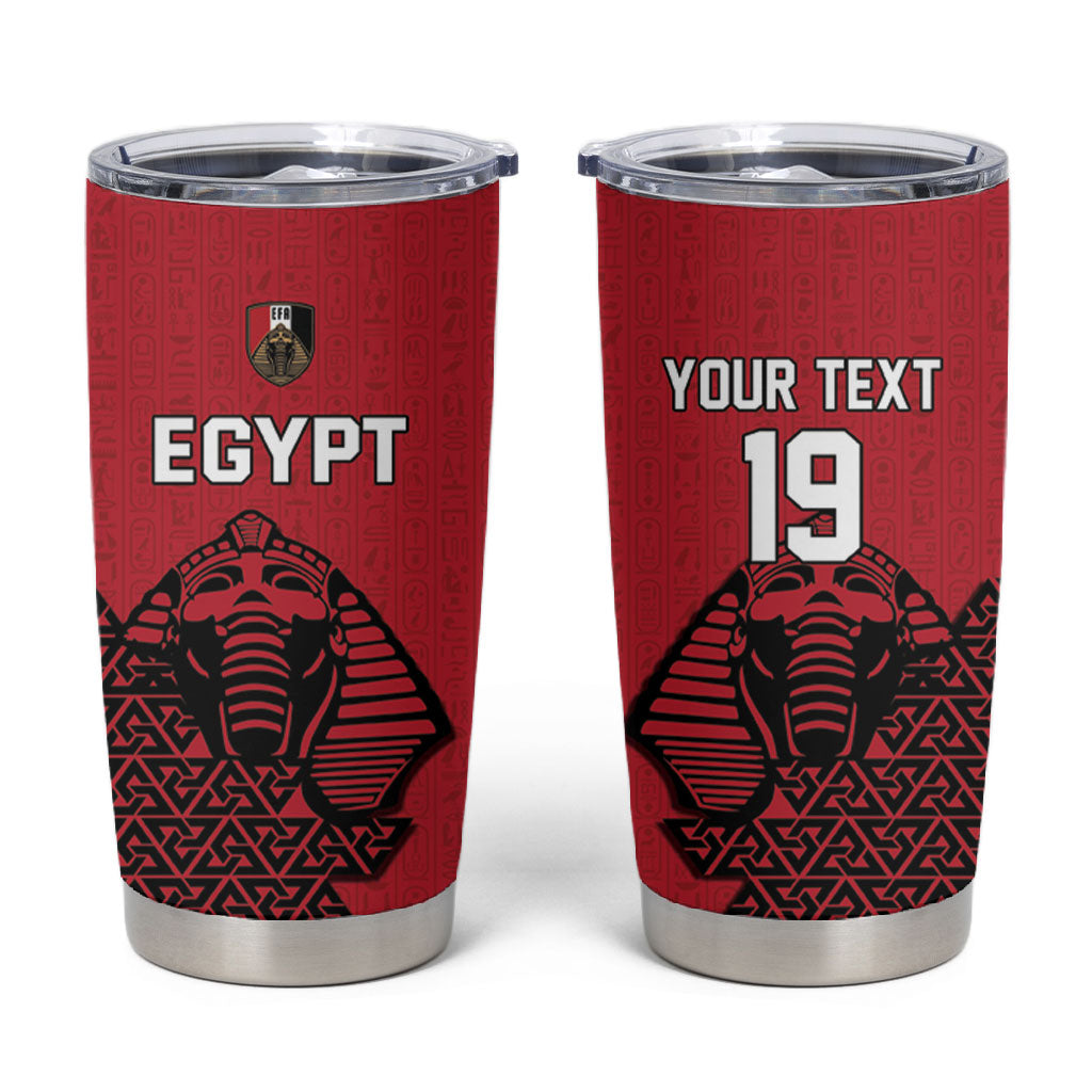 Custom World Football 2026 Egypt Tumbler Cup Pharaohs Hieroglyphs Pride Red Version