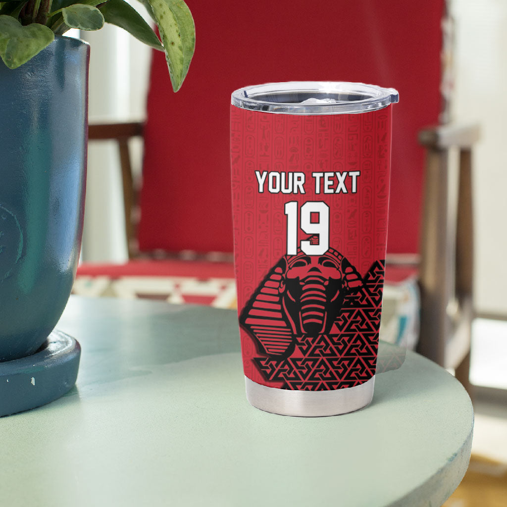 Custom World Football 2026 Egypt Tumbler Cup Pharaohs Hieroglyphs Pride Red Version
