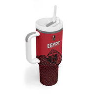 Custom World Football 2026 Egypt Tumbler With Handle Pharaohs Hieroglyphs Pride Red Version