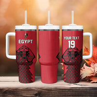 Custom World Football 2026 Egypt Tumbler With Handle Pharaohs Hieroglyphs Pride Red Version