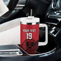 Custom World Football 2026 Egypt Tumbler With Handle Pharaohs Hieroglyphs Pride Red Version