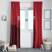 World Football 2026 Egypt Window Curtain Pharaohs Hieroglyphs Pride Red Version