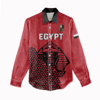 Custom World Football 2026 Egypt Women Casual Shirt Pharaohs Hieroglyphs Pride Red Version
