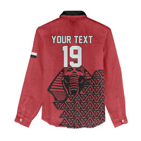 Custom World Football 2026 Egypt Women Casual Shirt Pharaohs Hieroglyphs Pride Red Version