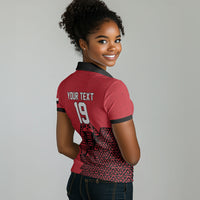 Custom World Football 2026 Egypt Women Polo Shirt Pharaohs Hieroglyphs Pride Red Version