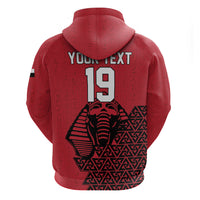 Custom World Football 2026 Egypt Zip Hoodie Pharaohs Hieroglyphs Pride Red Version