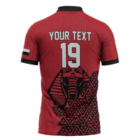 Custom World Football 2026 Egypt Zipper Polo Shirt Pharaohs Hieroglyphs Pride Red Version