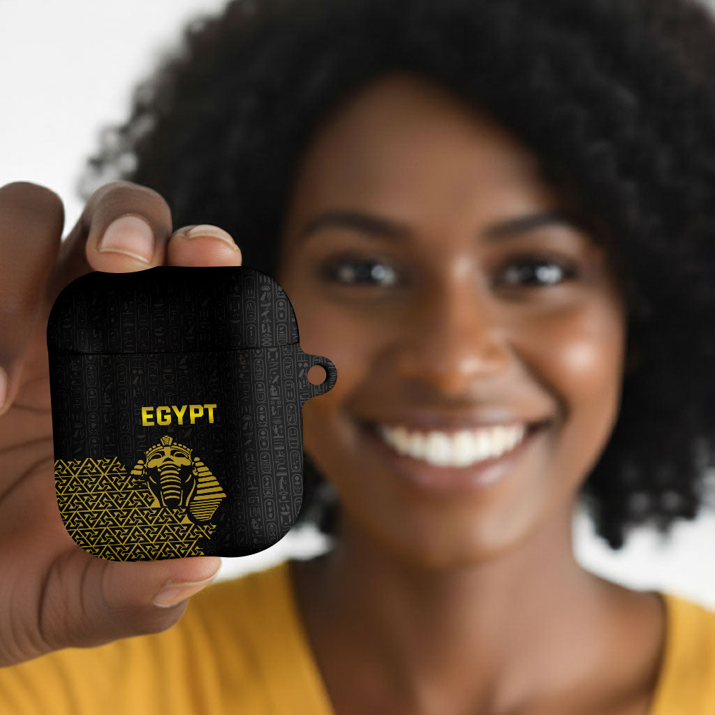 World Football 2026 Egypt AirPods Case Pharaohs Hieroglyphs Pride Black Version