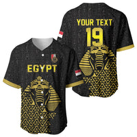 Custom World Football 2026 Egypt Baseball Jersey Pharaohs Hieroglyphs Pride Black Version