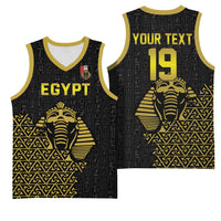 Custom World Football 2026 Egypt Basketball Jersey Pharaohs Hieroglyphs Pride Black Version