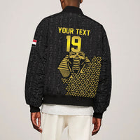 Custom World Football 2026 Egypt Bomber Jacket Pharaohs Hieroglyphs Pride Black Version