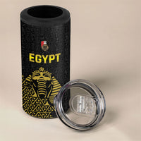 Custom World Football 2026 Egypt 4 in 1 Can Cooler Tumbler Pharaohs Hieroglyphs Pride Black Version