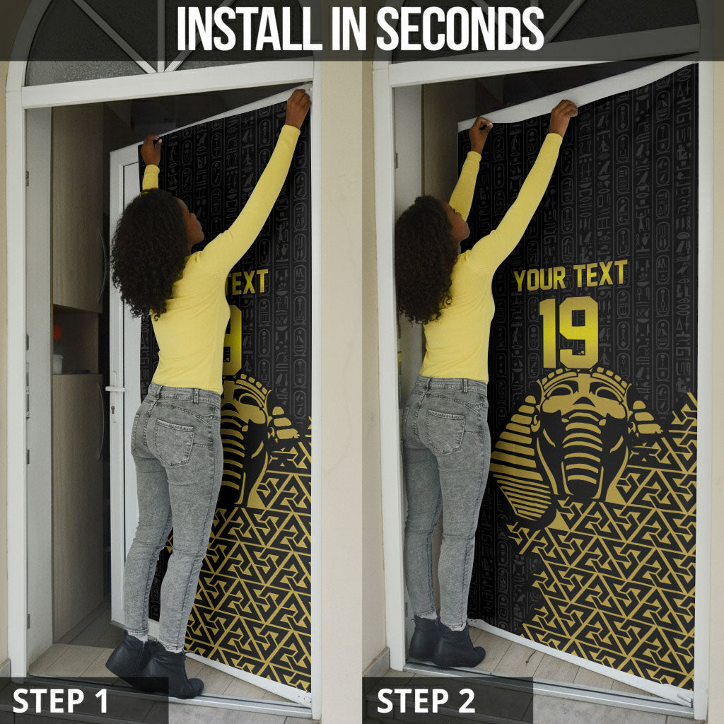 Custom World Football 2026 Egypt Door Cover Pharaohs Hieroglyphs Pride Black Version