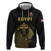 Custom World Football 2026 Egypt Hoodie Pharaohs Hieroglyphs Pride Black Version