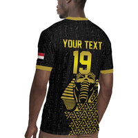 Custom World Football 2026 Egypt Rugby Jersey Pharaohs Hieroglyphs Pride Black Version