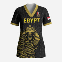 Custom World Football 2026 Egypt Scrub Top Pharaohs Hieroglyphs Pride Black Version